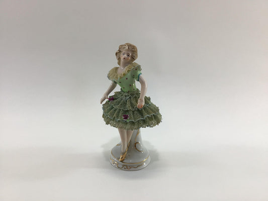 Ballerina Lacey Figurine Vintage Collectible Occupied Japan Porcelain Ceramic Home Decor