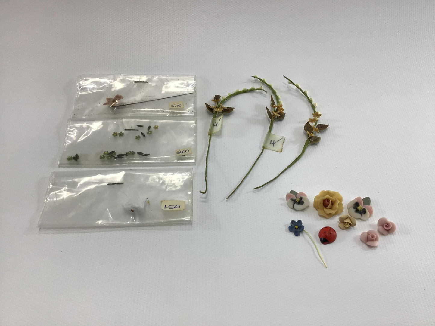 Dollhouse Miniature Assorted Flowers Lot Vintage Quality Made Art Proj ...