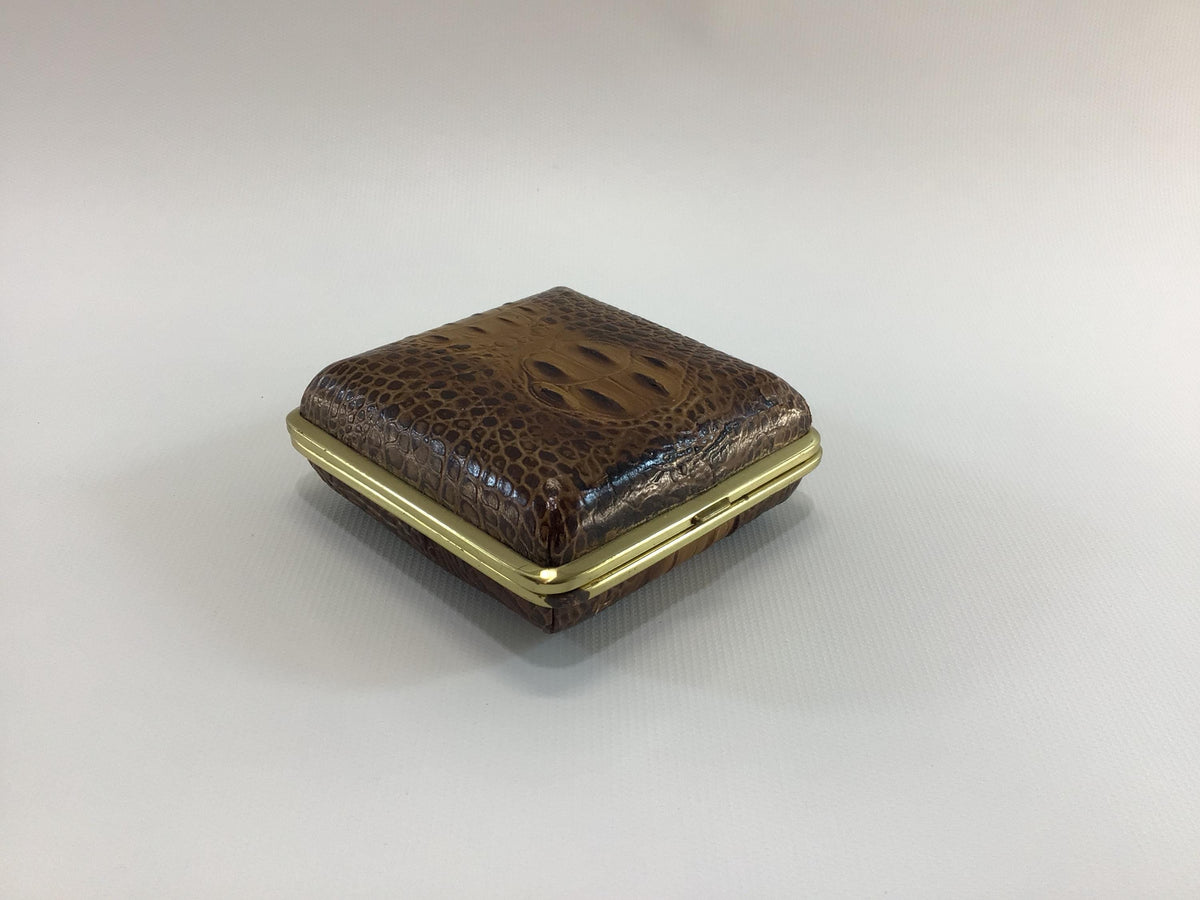 Westclox Travel Alarm Calendar Clock Japan Movement in Faux Alligator Skin Case Vintage Mechanical Wind