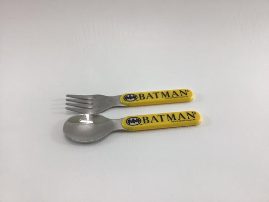 Batman Spoon and Fork Set Vintage 1990s Children's Flatware Utensils