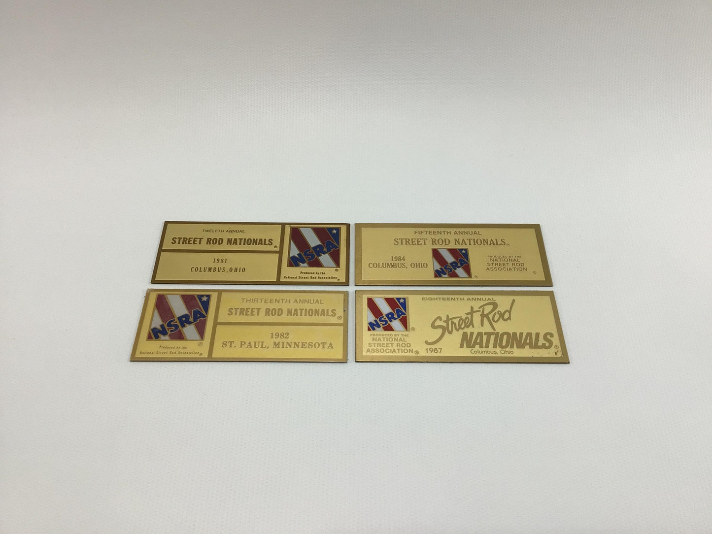 Street Rod Nationals 1980s Trophy Plates Vintage Petroliana Collectibles Columbus and St Paul