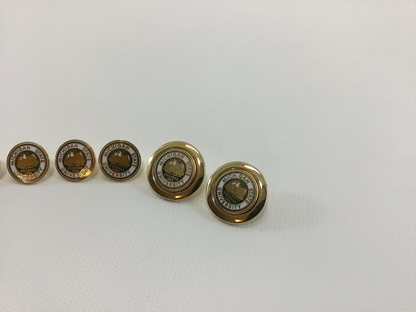 MSU Blazer Buttons Michigan State University Vintage Metal Gold Tone