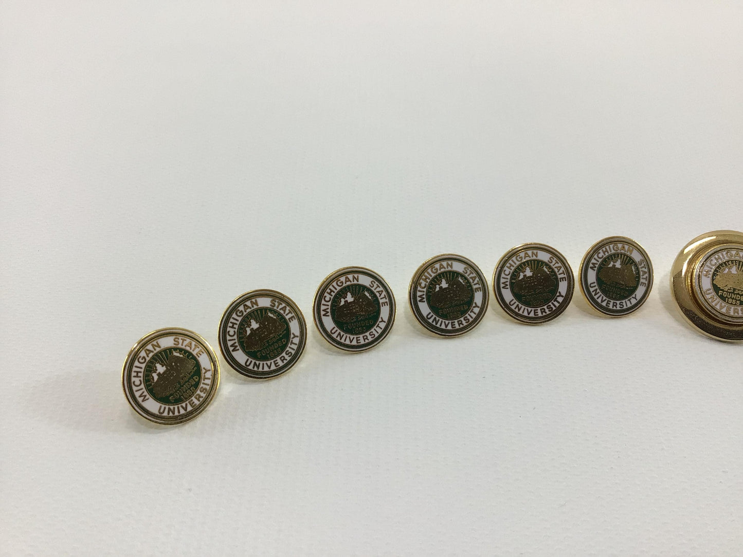 MSU Blazer Buttons Michigan State University Vintage Metal Gold Tone