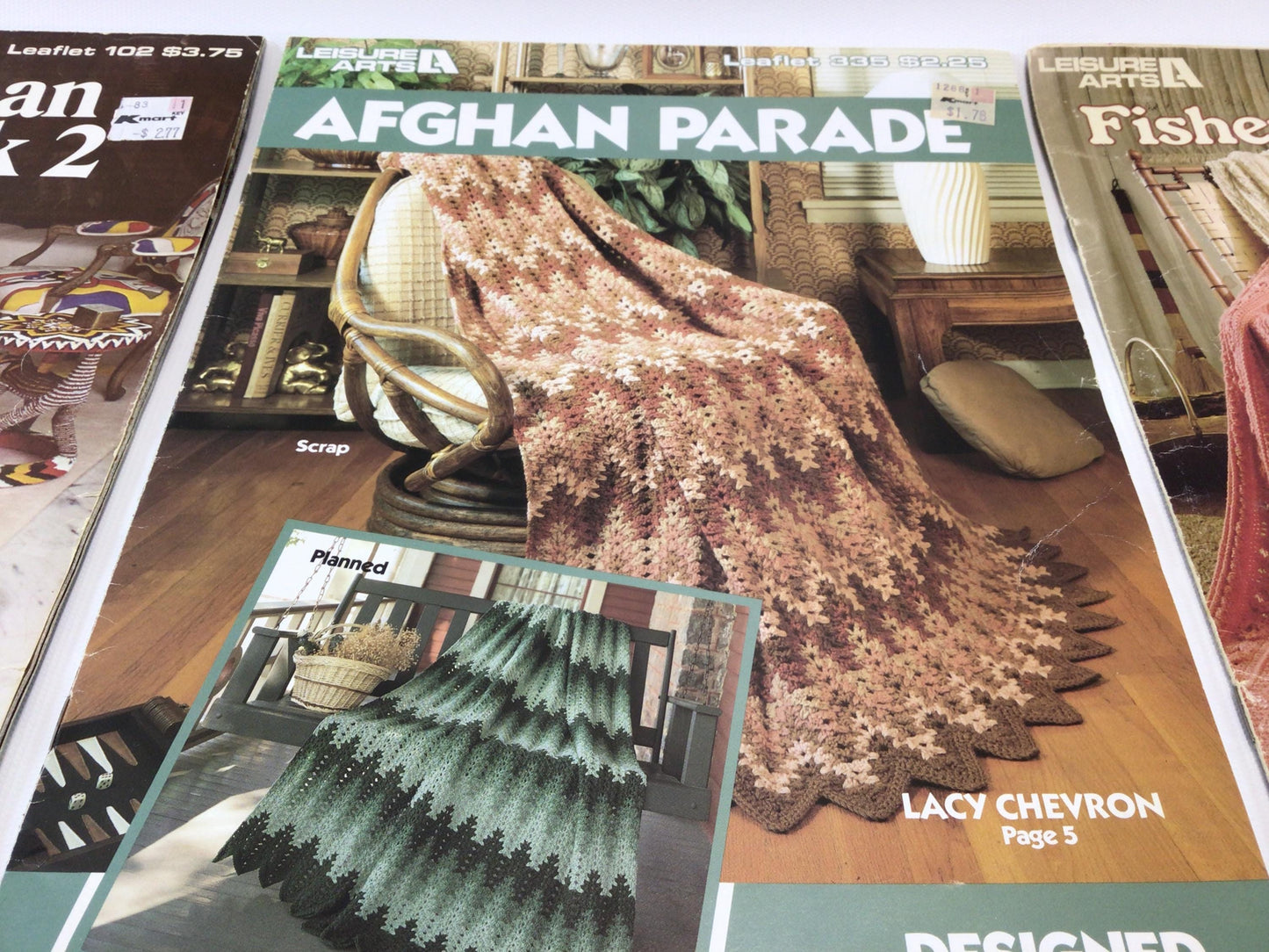 Vintage Crochet Afghan Instruction Pattern Booklets Mid Century Designs