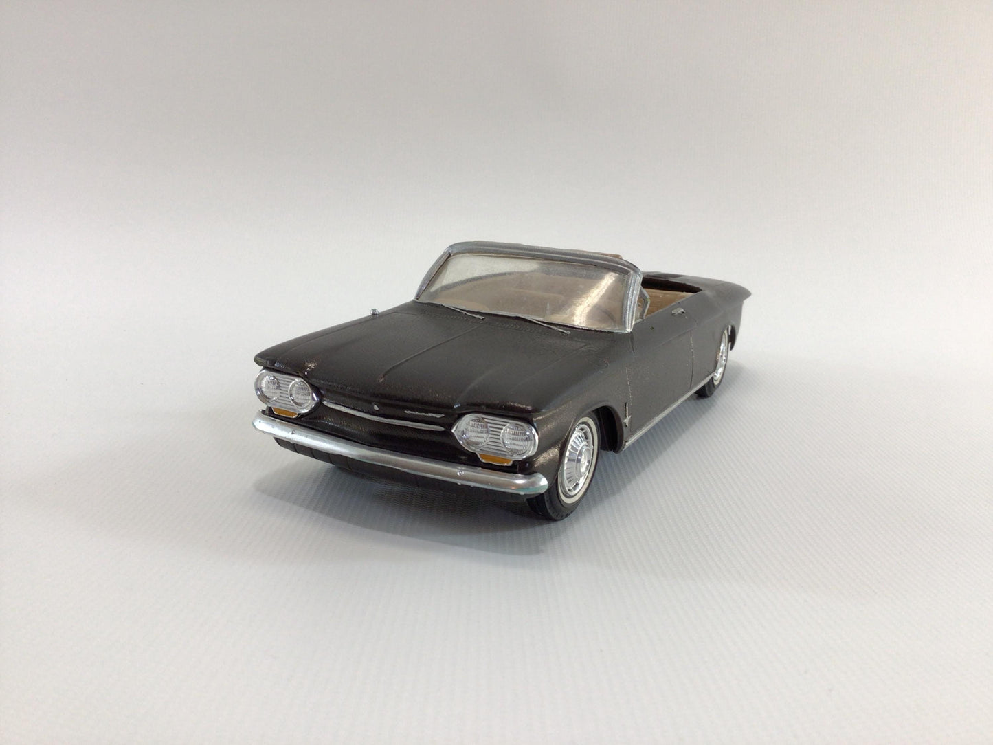 Chevrolet Corvair Convertible Dark Brown 1960s Dealer Promo Vintage Hard Plastic 1:25 Scale Toy Car