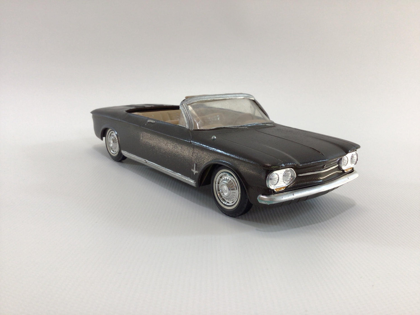 Chevrolet Corvair Convertible Dark Brown 1960s Dealer Promo Vintage Hard Plastic 1:25 Scale Toy Car
