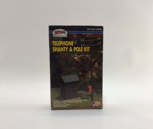 Atlas HO Scale Model Railroad Telephone Shanty & Pole Kit 705 Vintage Miniature Modeling Set