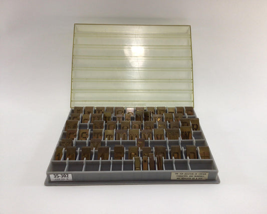 New Hermes Brass Engraving Font Set No 35-302 Double Line Print Upper and Lower Case