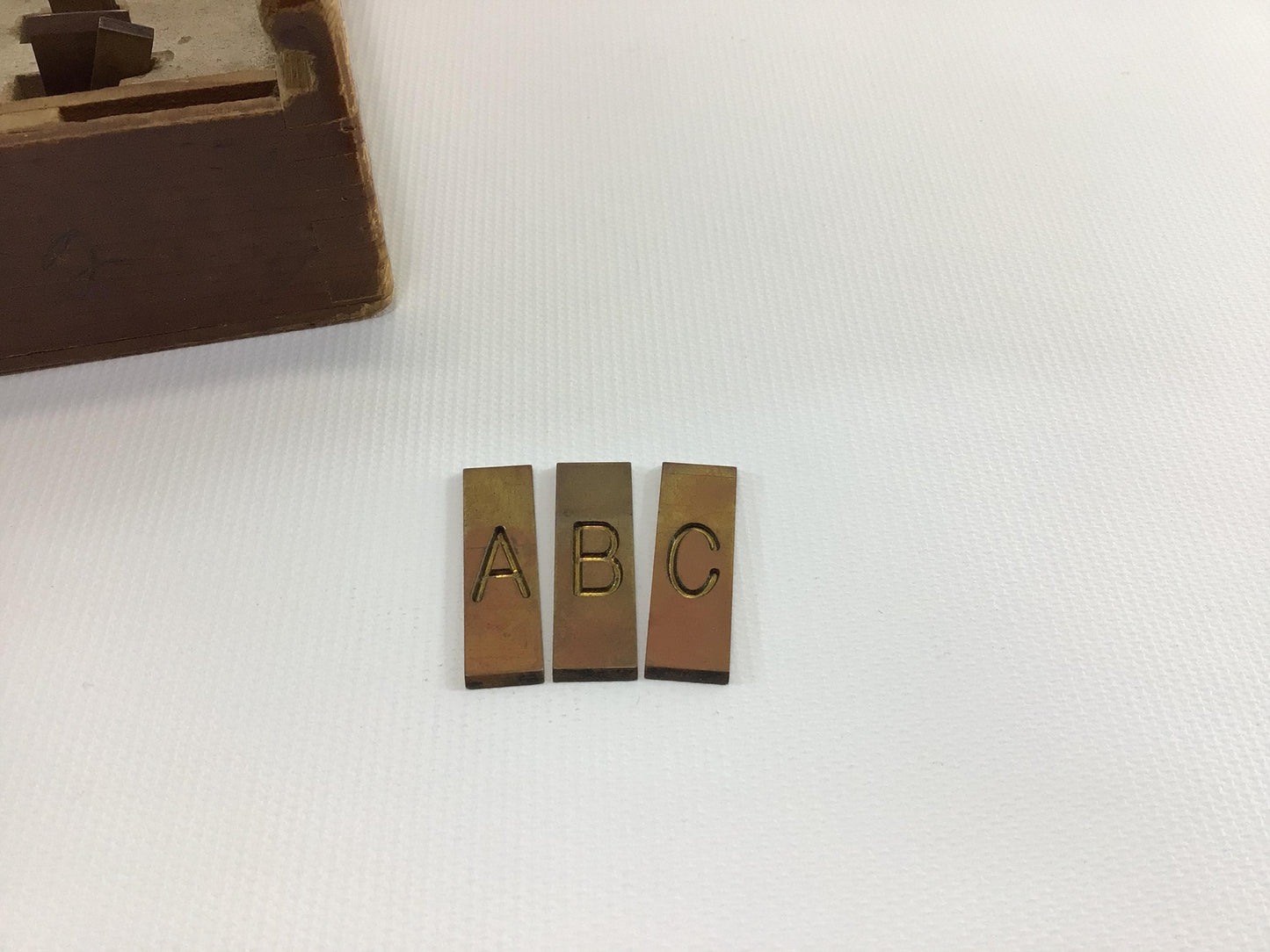 Frank D Watson Brass Font Set No 2 Single Line Uppercase Block Print Vintage Engraving Tool Accessories