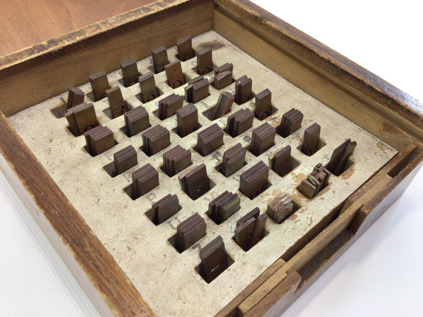 Frank D Watson Brass Font Set No 2 Single Line Uppercase Block Print Vintage Engraving Tool Accessories