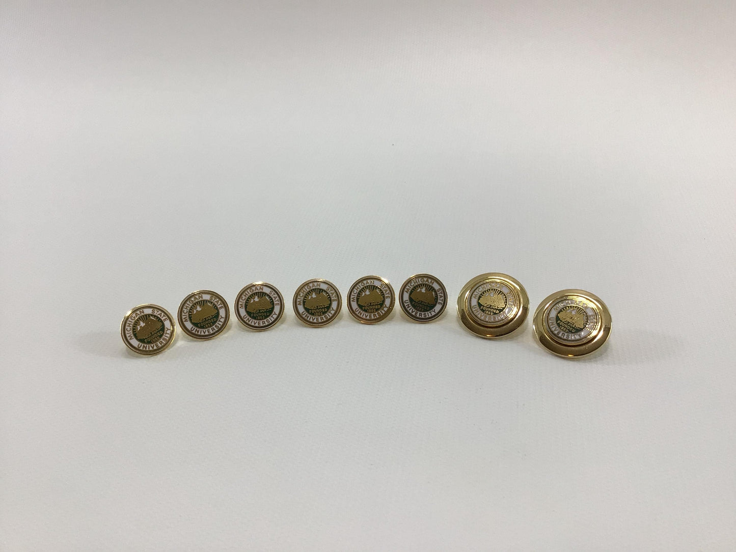 MSU Blazer Buttons Michigan State University Vintage Metal Gold Tone