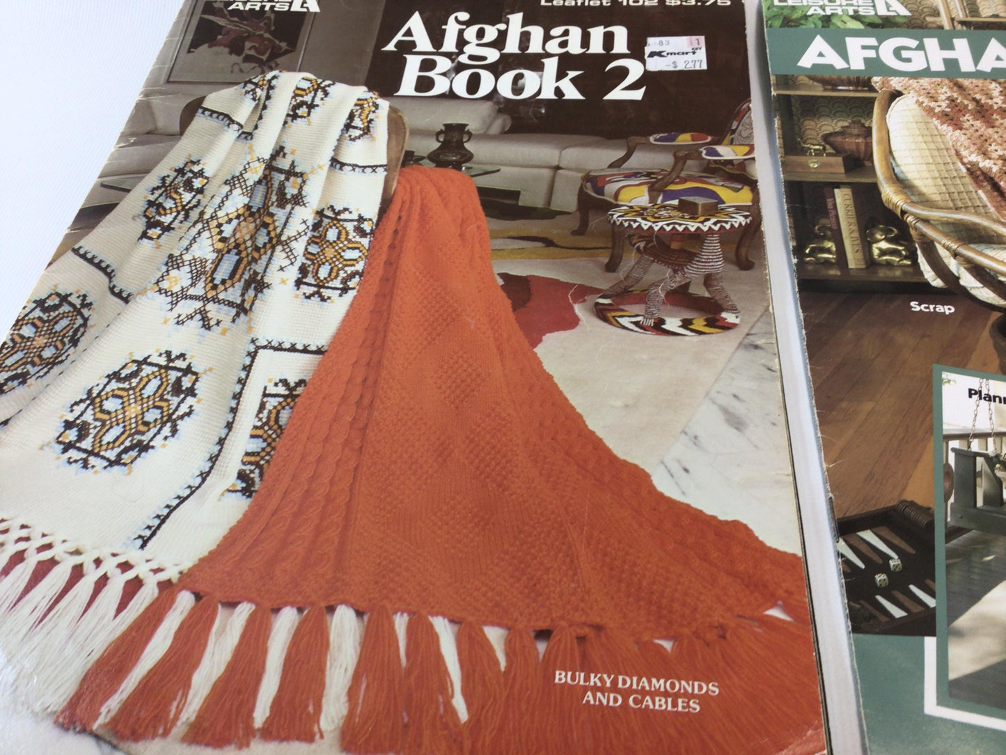 Vintage Crochet Afghan Instruction Pattern Booklets Mid Century Designs