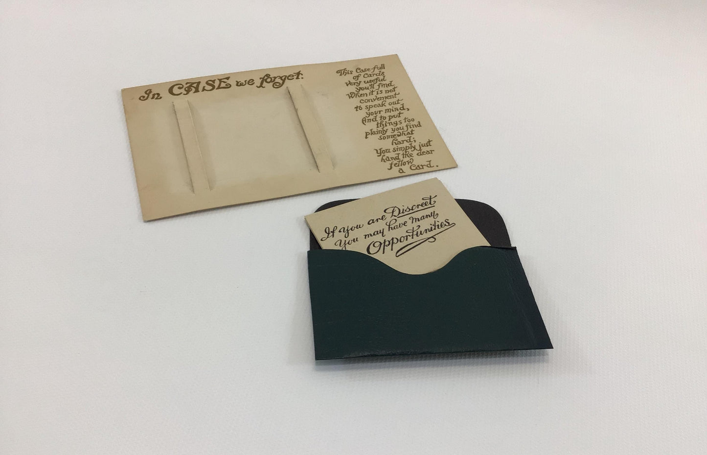 Novelty Postcard In Case We Forget with 6 Fortune Affirmation Quote Cards Antique Ephemera