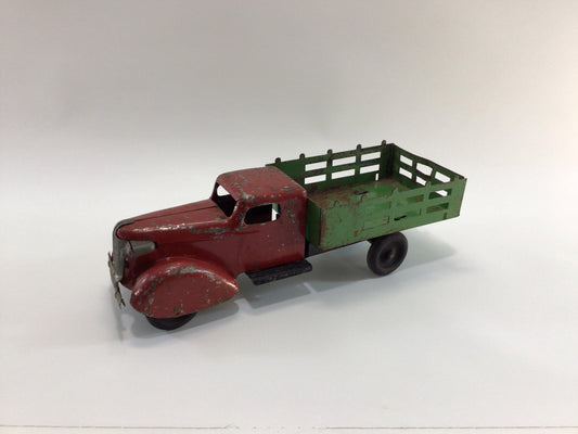 Wyandotte 11" Stake Truck Vintage 1940s Pressed Steel Toy Farm Vehicle