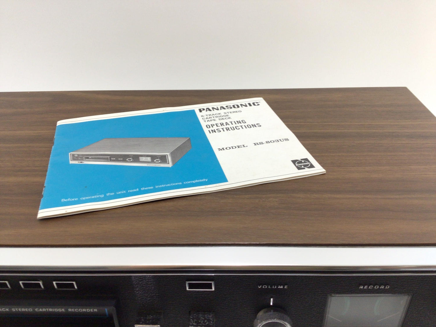 Panasonic 8 Track Stereo Cartridge Tape Deck Model RS-803US Vintage 1970s Electronics Component