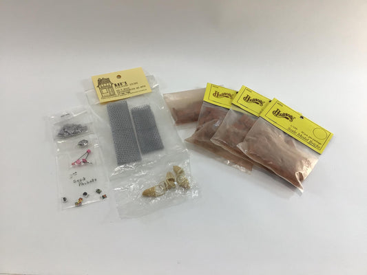 Dollhouse Miniature 1:12 Scale Garden Patio Lot Red Clay Bricks Fence Roses Rabbits Baskets Seed Packets Shadow Box Diorama Supplies