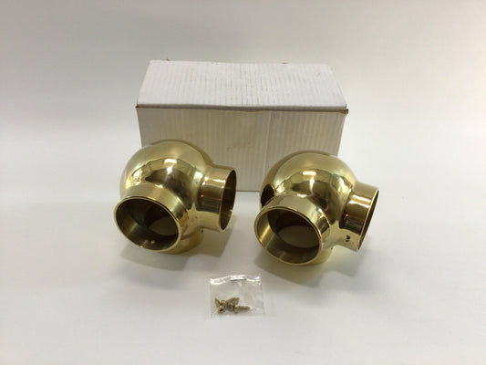 Brass Railing Hardware Lavi Industries Ball Side Outlet 90 Degree Elbow 00-703/2 Set of 2 Replacement Parts Pieces for 2" Diameter Tubing