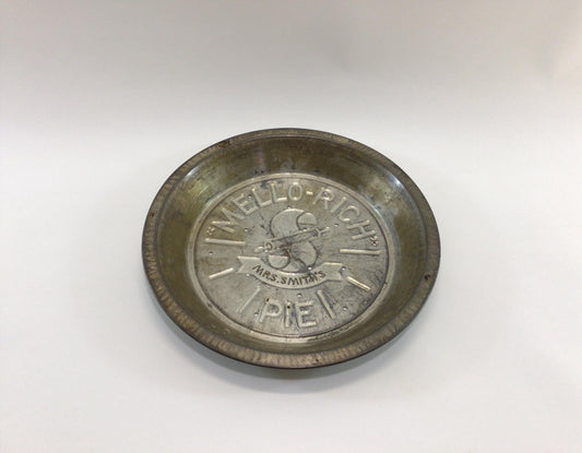 Tin 10" Mrs Smith's Mello Rich Pie Pan Vintage Original Farmhouse Country Kitchen Decor