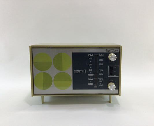 Zenith Solid State AM FM Radio Avocado Green Model S-14037 Retro Kitchen Countertop Vintage Audio Electronics