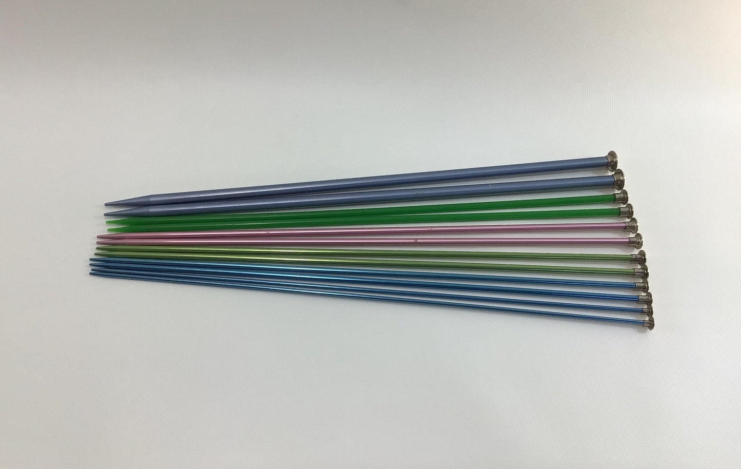Knitting Needles Lot of 6 Pair 14" Single Point Vintage Textile Tools Sizes 2 5 6 7 8 and 11