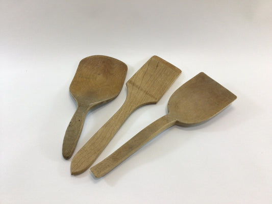 Wooden Utensils Lot of 3 Vintage Rustic Country Kitchen Decor Scoop Spatula Butter Paddle