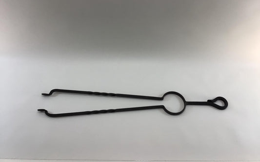 Hearth Ware 26" Spring Tension Fireplace Tongs Quality Made Vintage Iron Rustic Primitive Hand Tool