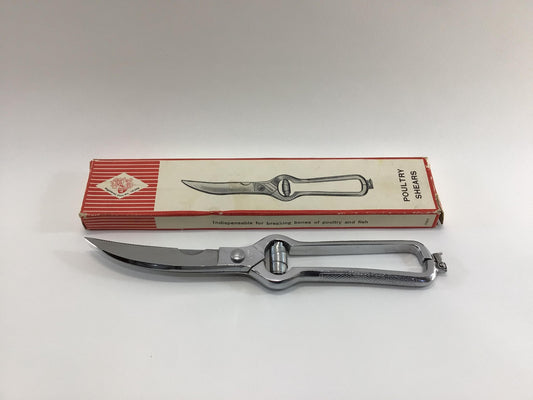 Poultry Shears Quality Made in Italy Chrome Plated Vintage Kitchen Utensil - NOS Unused