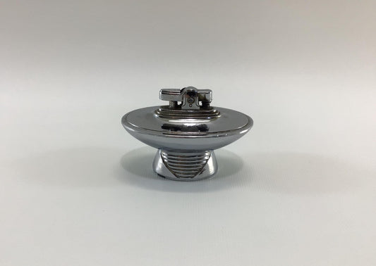 Art Deco Style Ronson Table Lighter Nickel Chrome Finish Quality Made Mid Century Tobacciana Home Decor