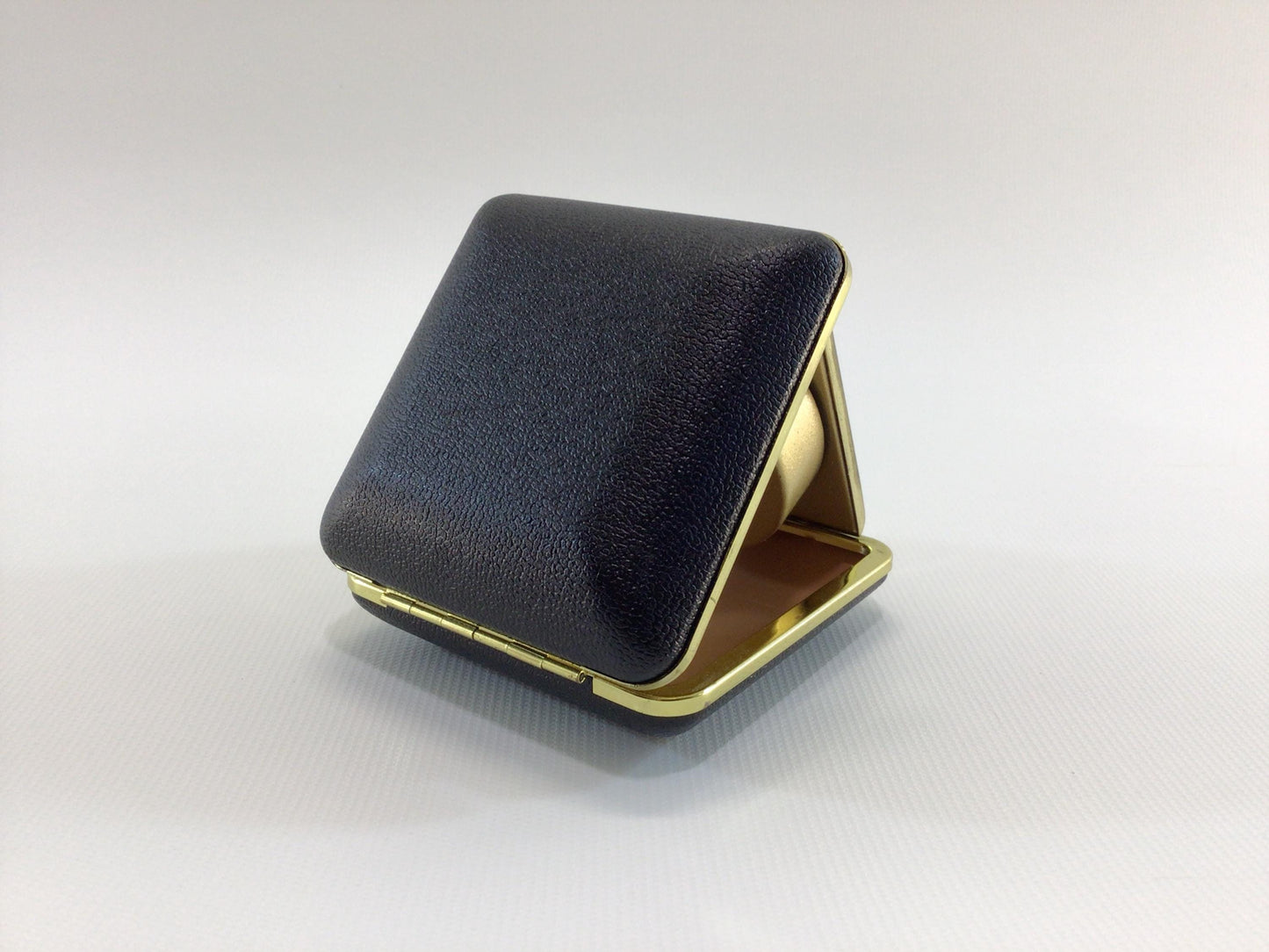 Elgin Vintage Travel Alarm Clock Korea Movement Black Faux Leather Case Glow in Dark Hands