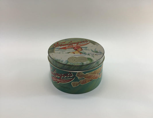 Fralinger's Salt Water Taffy Confection Candy Tin Vintage Lithograph Advertising Storage Container Decor Atlantic City