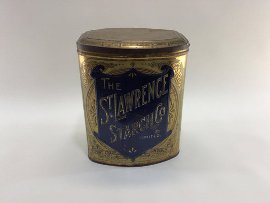 St Lawrence Ivory Gloss Starch 6 lb Advertising Tin Rustic Country Kitchen Decor 1897 Diamond Jubilee Pack