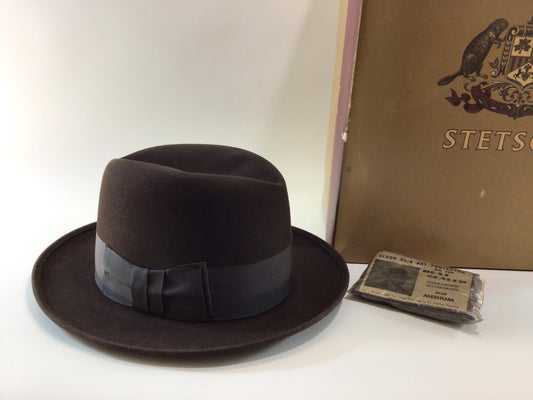 Brown Fedora Hat Dobbs Fifth Avenue Size 7 1/8 Vintage Fashion Accessory