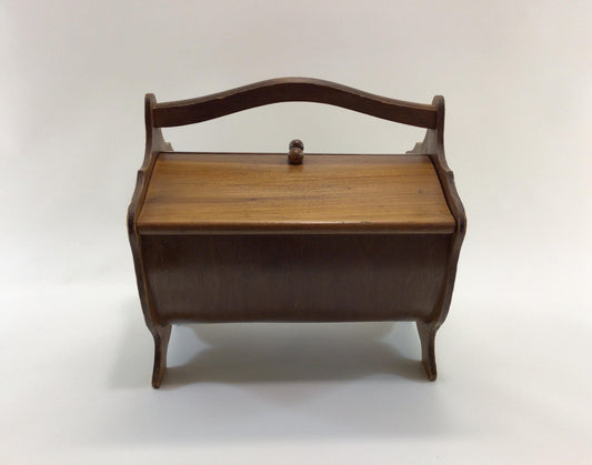 Small Wooden Sewing Box Vintage Sewing Notions Storage Container Home Decor