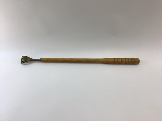 Brass Hand 19" Back Scratcher Quality Made Vintage Solid Oak Wood Handle