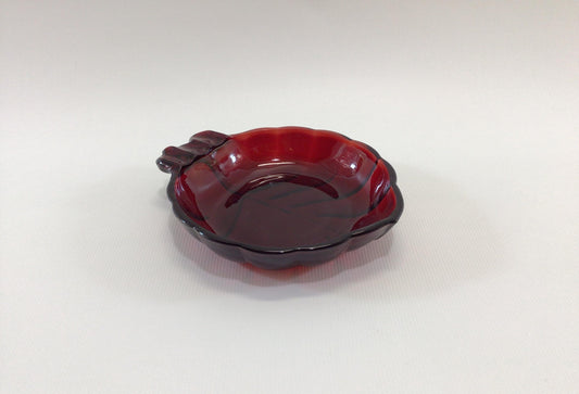 Ruby Red Glass Ashtray Mid Century Card Party Table Home Decor