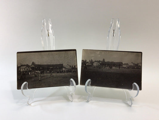 Antique Ephemera RPPC Real Photo Postcards Football Game At the Line and Punting from the End Zone