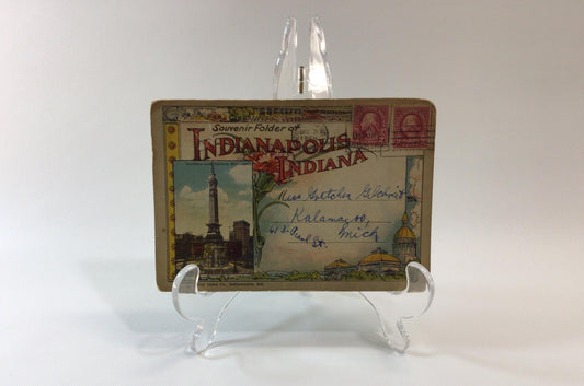 Indianapolis Indiana Foldout Souvenir Postcard Antique Collectible Ephemera