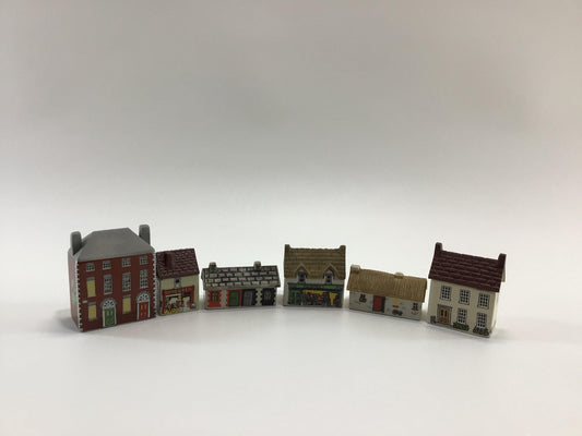 Wade Miniature Porcelain Bally-Whim Irish Village Vintage Collectible Figurines Lot of 6