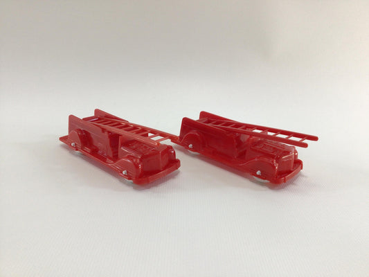 Fire Dept 4" Vintage Hard Plastic Kitschy Dime Store Toy Vehicle Ladder Trucks