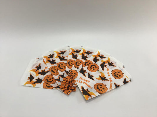 AJM Halloween Treat Bags Lot of 8 Jack O Lantern and Black Bat Vintage Holiday Ephemera