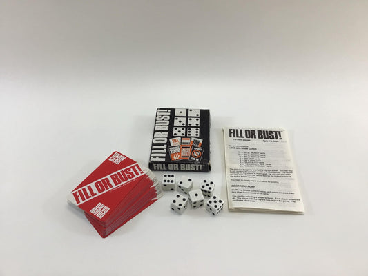 Fill or Bust! 1987 Bowman Games Vintage Family Fun Dice / Card Game