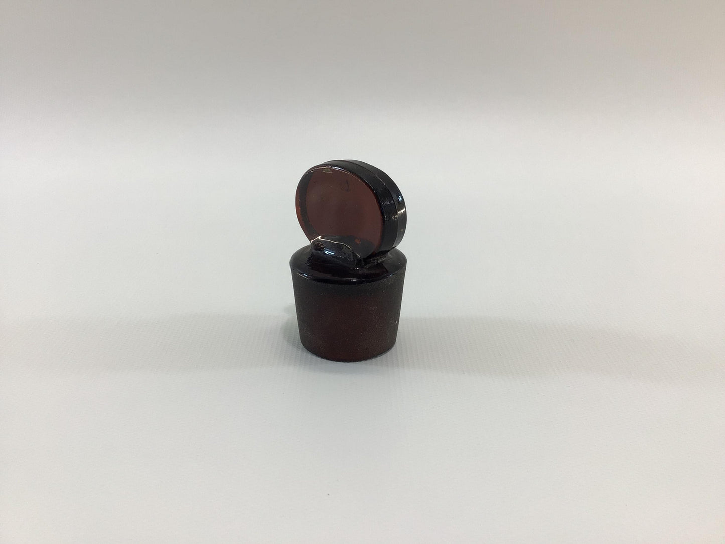 Antique Bottle Stopper Circular 34mm Ground Pressed Amberina Glass Replacement Part Decanter Cruet Perfume Apothecary