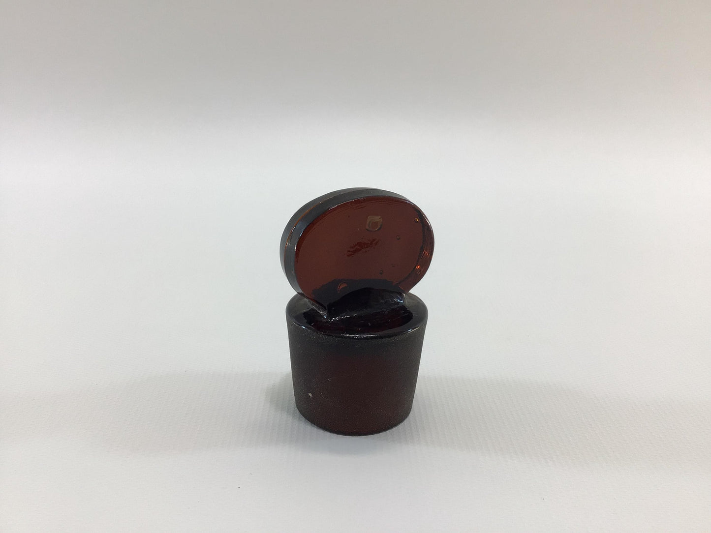 Antique Bottle Stopper Circular 34mm Ground Pressed Amberina Glass Replacement Part Decanter Cruet Perfume Apothecary