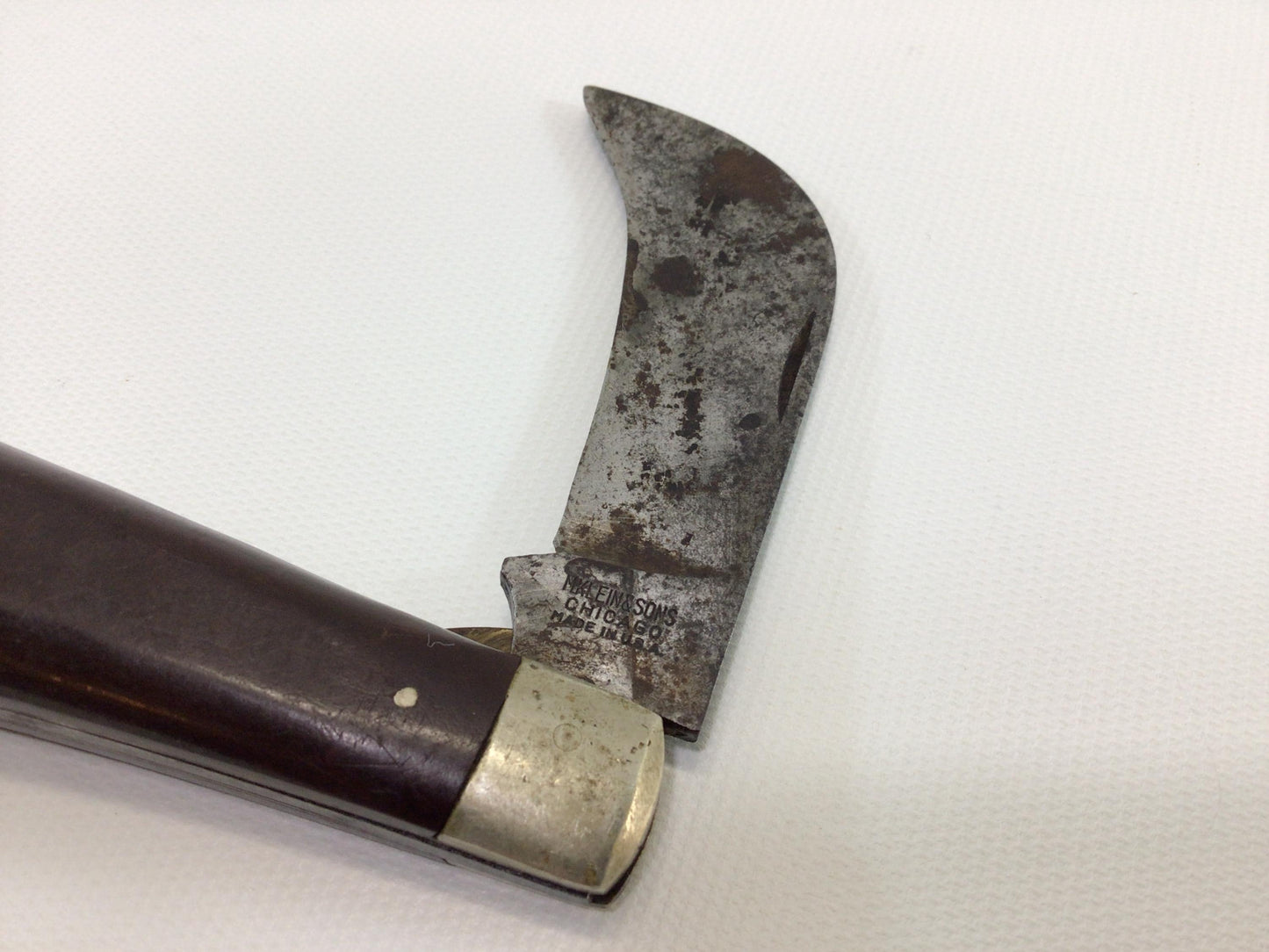 Hawkbill Single Blade Antique Pocket Knife M Klein & Sons Quality Made in Chicago