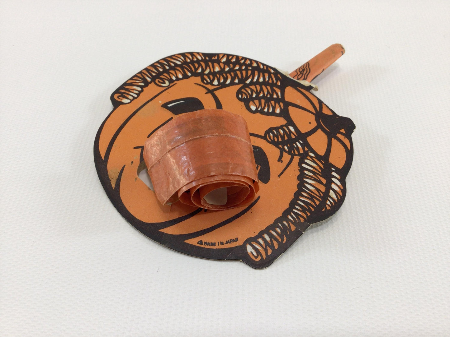 Halloween Paper Blowout Horn Party Noise Maker JOL Jack O Lantern Mid Century Made in Japan Holiday Ephemera