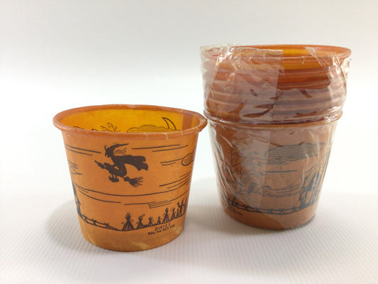 Halloween Dixie Cups Flying Witch Nut Cup Vintage Holiday Ephemera