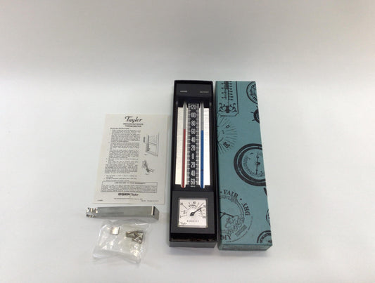 Taylor Woodcrest Indoor Outdoor Thermometer Hygrometer Vintage Quality Made in USA Weather Station Instrument