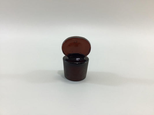 Antique Bottle Stopper Circular 34mm Ground Pressed Amberina Glass Replacement Part Decanter Cruet Perfume Apothecary