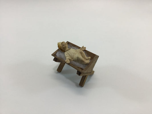 Baby Jesus in Manger Vintage Made in Germany 2" Chalkware Figurine Nativity Set Replacement Piece Christmas Holiday Decoration