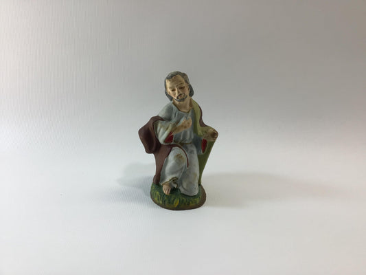 Joseph 4" Chalkware Figurine Vintage Made in Germany Nativity Set Replacement Piece Christmas Holiday Decoration